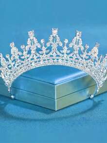 1pc Elegant Princess Headpiece Crown Headband Hair Accessories Rhinestone Tiara For Women, For Wedding, Birthday Party, Costume, Cosplay, Bridal Accessory Valentine's Day Accessories