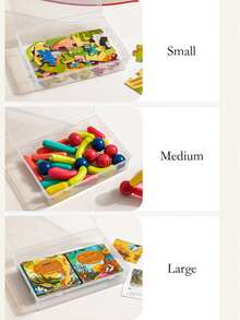 1 صندوق تخزين لعب تعليمية للأطفال، مصنوع من مادة البلاستيك البولي بروبيلين الشفاف السميك، صندوق منظم لأدراج المكتب المنزلي، صندوق فرز لكتل البناء الصغيرة، صندوق تخزين للعب المغناطيسية، صندوق محكم الإغلاق مقاوم للغبار والرطوبة متعدد الوظائف، صندوق تخزين لأغراض الأطفال