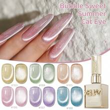 XEIJAYI 1瓶泡泡甜美夏日猫眼指甲油凝胶新款蓝粉猫眼美甲适合女士美甲沙龙设计 - 紫色 - 查看 3