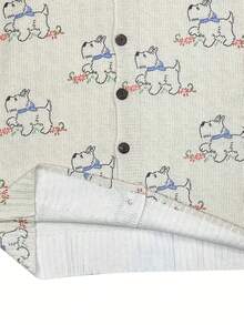 Cárdigan de punto con estampado 3D de perro lindo para mujer de talla grande. Estampado todo sobre, informal, de tela de punto, con botones delanteros, suéter cárdigan estampado. Ideal para vacaciones y uso diario en cualquier época del año. - Multicolor - Ver 3