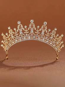 1pc Elegant Princess Headpiece Crown Headband Hair Accessories Rhinestone Tiara For Women, For Wedding, Birthday Party, Costume, Cosplay, Bridal Accessory Valentine's Day Accessories