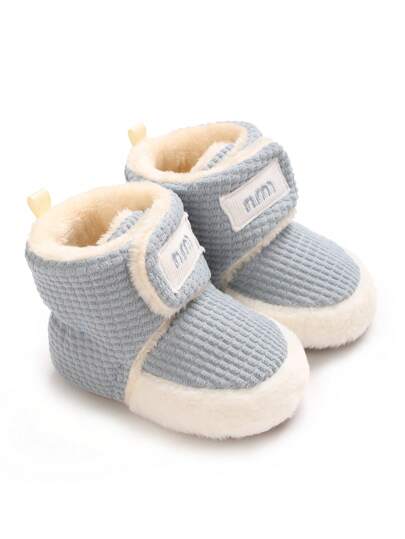 Botas de bebé acolchadas y gruesas para otoño/invierno, zapatos para bebés de 0 a 1 año antes de caminar, botas de interior cálidas para bebés