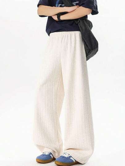 kpblterxy Men's Fashion Casual Pants Autumn/Winter Loose Straight Wide Leg Pants Men's Sports Wide Leg Pants