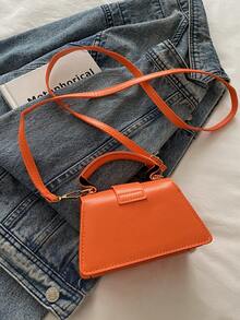 High-Quality Lipstick Pouch, Mini Square Bag, New Solid Color Versatile Handbag, Women Bag - Orange - View 10