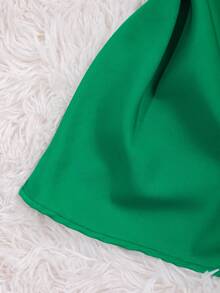 Women's Formal Blouse With Short Puff Sleeves And Bow No. 8 - 綠色 - 查看 3