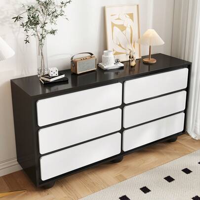 Sairedel Sideboard, Stylish Chest Of Drawers With Six Drawers – Dressing Table In A Modern Design, Practical Function. 140*38*74.5cm