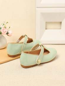 1 Pair Girl's Simple Flat Shoes, Suitable For Everyday Wear In Autumn/Winter - Green - View 4
