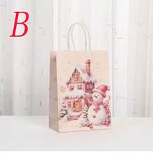 أكياس هدايا ورقية بشكل بابا نويل وردية لحفلات عيد الميلاد، أكياس هدايا لتغليف الهدايا الصغيرة في عيد الميلاد