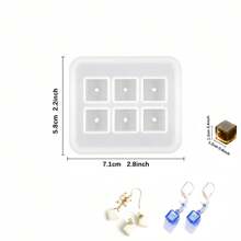 1 件树脂珠宝硅胶模具、水晶环氧树脂珠模具、圆形、菱形、方形、椭圆形、矩形、手链串珠环氧树脂硅胶模具、孔宝石首饰制作环氧树脂模具、适用于耳环、吊坠、手链和项链 - 白色 - 查看 14