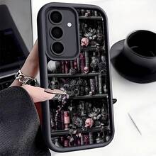 1pc Halloween Ghost Skull Flower Book Anti-Drop Phone Case, Thick Anti-Slip Protective Cover Compatible With IPhone 17/17 Air/17 Pro/17 Pro Max, Compatible With Honor, Compatible With Redmi, Compatible With Galaxy, - Black - View 2