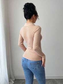 Women Cardigans - Khaki - View 2