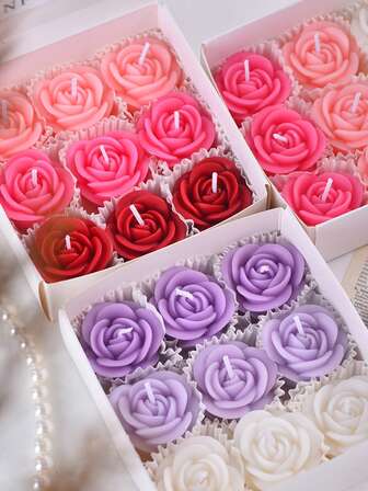 9 piezas/2 piezas (1 caja de 9 velas de flores de rosa), velas perfumadas, 2 velas de flores mini de color aleatorio, velas de cera de soja hechas a mano, velas de combinación de colores degradados, velas flotantes, decoración acuática, ambiente, para decoración del hogar, decoración de habitaciones, decoración de piscinas, decoración de cumpleaños, fiestas, decoración de mesas de comedor, decoración de restaurantes, banquetes, decoración navideña, regalos de invierno, regalos de cumpleaños, decoraciones navideñas, decoración navideña, regalos navideños, decoración de habitaciones, velas, velas, otoño, regalos, velas perfumadas, decoración del hogar