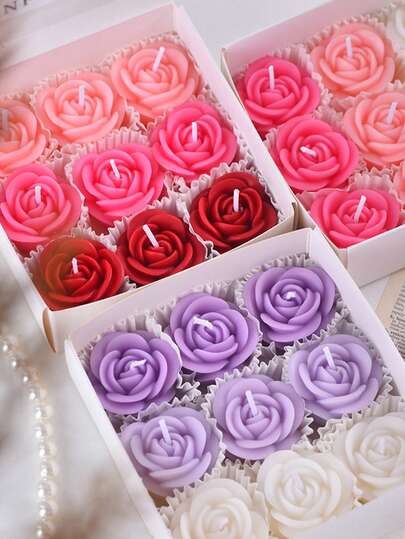 Conjunto de 9 velas em formato de rosa, velas perfumadas, 2 mini velas de flores de cor aleatória, velas artesanais de cera de soja, velas com efeito degradê, velas flutuantes, decoração para água, ambiente aconchegante, para decoração de casa, decoração de quarto, decoração de piscina, decoração de aniversário, festa, decoração de mesa de jantar, decoração de restaurante, banquete, decoração de feriados, presentes de inverno, presentes de aniversário, decoração de Natal, decoração de Natal, presentes de Natal, decoração de quarto, vela, velas, outono, presentes, velas perfumadas, decoração para casa