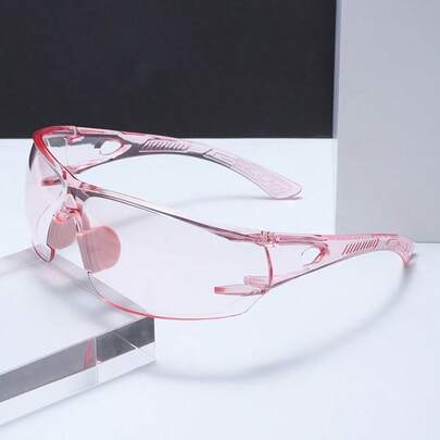1 Pair Colorful Candy-Colored Frameless Rimmed Unisex Outdoor Cycling Glasses