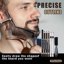 050White Barber Pencil For Lineup Magic Hairline Beard Guide Shaping Pencils Barber Chalk For Design Hairline Razor Trace Barber Pencils Set With Sharpener Ruler Brush For Men-1 - 4 Colors - View 2