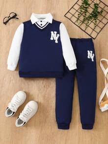 Set di 2 cappotti stile preppy per ragazzi, adatto per inizio autunno