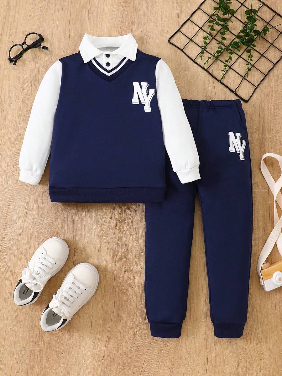 Set di 2 cappotti stile preppy per ragazzi, adatto per inizio autunno