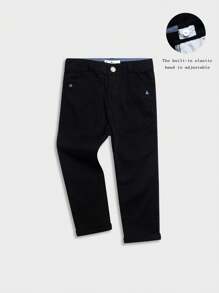 带字母刺绣的男童编织休闲裤，返校服装