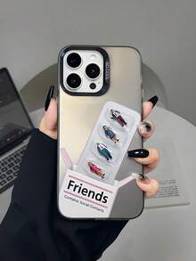 1 件 Friend Capsule 创意插画设计图案手机壳适用于 16 Pro Max，极简设计适用于 14、13、12、11，个性化哑光灰色保护壳适用于 15 Plus、Galaxy - 彩色 - 查看 2