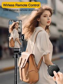 全新升级便携式自拍杆，带无线可拆卸遥控器，可伸缩多功能三脚架，适用于 4-7 英寸手机/安卓迷你口袋尺寸三脚架，适用于旅行、运动、摄影、直播、视频录制，适用于暑假、旅行、户外活动、直播、稳定录制视频博客设备，承重能力强