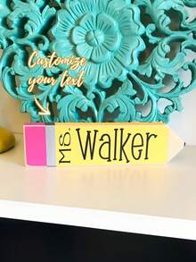 Customized Teacher Pencil Sign41styles, Teacher Gifts, Teacher Appreciation Gift, Teacher Desk Name Plate, Personalized Gift For Teacher, Teacher Name Sign,[Custom Acrylic Desk Nameplate] High Gloss Custom Acrylic Desk Nameplate - Multicolor - View 17