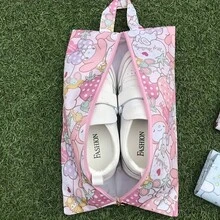 Sanrio 1 Stück tragbare Aufbewahrungstasche von Sanrio, Reißverschluss-Verschluss, multifunktionale Schuhbeutel, süßes Cartoon-Muster-Design, faltbare Reisetasche