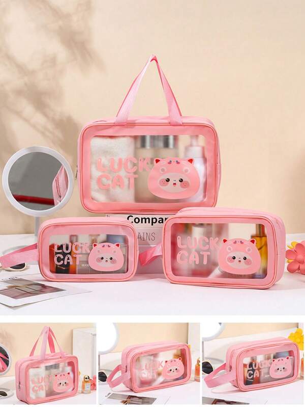 3pcs Makeup Bag Set, Frosted Semi-Transparent Zipper Cosmetic Organizer Bags, Travel Toiletry Pouch Suitable For Women And Men For Vacation, Beach, Business Trip, Swimming And Gym Travel Essentials Holiday Bag For School Cruise Essentials Toiletry Bag For Women Waterproof Wash Bag For Travel For Bathroom Large Capacity For Men