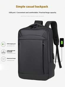 New Large Capacity Backpack For Men, Suitable For Business Travel, Outdoor, With USB Port, Oxford Cloth Laptop Bag Large Capacity Bag
