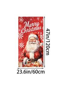 1 pezzo Decorazione natalizia in poliestere per porta d'ingresso, con acquerello di Babbo Natale, pupazzo di neve e corona, decorazione natalizia per casa e portico