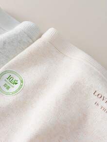 4 Peças de Calcinhas de Algodão Macias e Confortáveis para Mulheres, Cor Sólida com Elástico na Perna, Design com Estampa de Letras