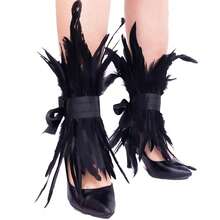 2个朋克派对人造羽毛脚环，万圣节角色扮演服装羽毛脚环，四季皆宜