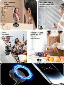 全新升级的 360° 旋转磁吸式通用手机支架，配备真空和磁吸功能，可稳定固定在车内。适用于厨房、办公桌、办公室、健身、旅行和车内。 - 彩色 - 查看 9