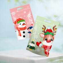 6 Stück Weihnachtsthemen Tasche, Cartoon süßer Schneemann, Weihnachtsmann, Rentier Stil Design, Snacks, Kekse, Geschenkverpackung, geeignet für Weihnachtsabend, Apfeltasche, Weihnachtsgeschenk, selbstversiegelnde Tasche (Stil Mix und Match), Weihnachten, Weihnachtsdekoration, Weihnachtspyjamas, Weihnachtsgeschenke, Weihnachtsdekoration