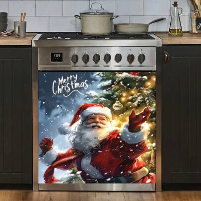 Autocollants magnétiques, autocollant pour lave-vaisselle thème Noël, autocollant pour réfrigérateur, tapis de protection pour cuisinière, améliorent la qualité de l'espace, rendent les appareils résistants à l'usure et aux rayures, auto-adhésifs, fixation solide, convient pour le réfrigérateur, le lave-vaisselle, le stérilisateur, la machine à laver