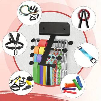 Multi-Function Fitness Storage Rack, Suitable For Resistance Bands, Chains, Weightlifting Belts, Gym Accessories Storage In Home Gym Or Store
