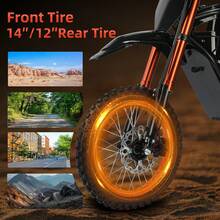 Electric Motorcycle, Off-Road Racing, V8 2000W Powerful Motor, 48V23Ah Long-Range Battery, Electric Bicycle, Front And Rear Dual Shock Absorbers, Long Range 45 Miles Dirt Bike Electric - 黑色 - 查看 7
