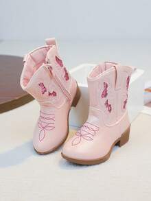 Girls' Boots Boots New Fashion Girls' Ankle Boots Stylish British Style Children's Boots - Pink - View 2