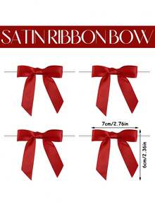 100/50/20/1 Stück rote Schleife aus Satinband, vorgefertigt, geeignet für Familienfeiern, Partys, Hochzeiten, Babypartys, Tischdeckendekoration, DIY-Basteleien, Geschenkverpackung, Geburtstagspräsente, Champagnerflaschen, Weingläser, Partydekorationen, Valentinstag, Feiertagspartys, Valentinstag-Heimdekoration, Feiertagstischdekorationen, Valentinstag-Partyfavors