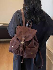 2025新款休闲大容量时尚多功能旅行背包学生背包 - 咖啡 - 查看 5