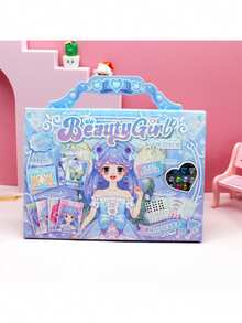 1pc Kids Handheld Magical Girl Sticker Set, DIY For Girls, Decorative Stickers Including Nail Stickers, Dress Up Stickers, Manicure & Outfit Stickers, No-Cut Stickers, Cute Character Stickers, Everyday Fashion Stickers For Girls