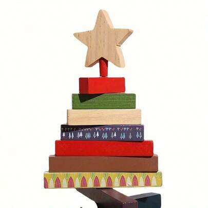 1-2 piezas Decoración de escritorio navideña creativa con árbol de madera giratorio de estilo fronterizo, adornos navideños y regalos para amigos