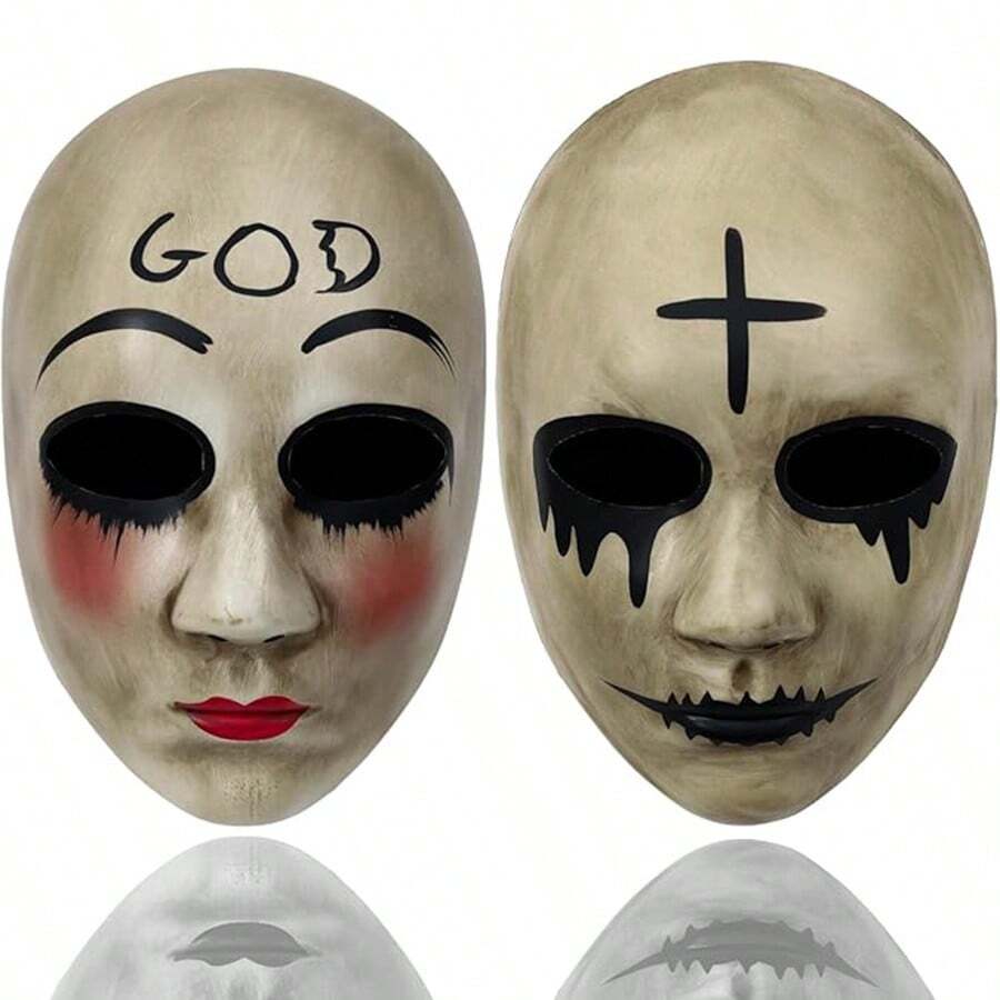 1PC Scary Purge Mask For Halloween: Realistic Full Face Killer Cosplay For Adult Masquerade Party For 18-48 Year Olds