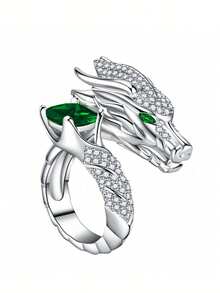 1 pieza Anillo de zirconia cúbica con encanto para mujer, regalo del Día de San Valentín, joyería para boda y aniversario