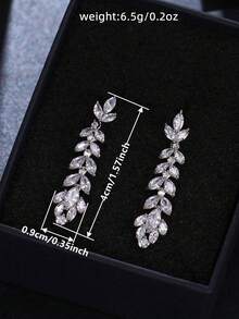 1 par de pendientes de gota con estrella de circonita cúbica de lujo para mujeres, para boda, compromiso, aniversario, fiesta, joyería, regalo del Día de San Valentín - 1# - Ver 9