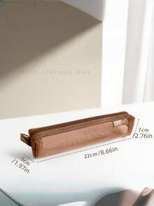 1 Stück transparente Mesh Federtasche, tragbare Aufbewahrung geeignet für Schüler Mesh Federtasche, Reißverschluss Mesh Tasche, multifunktionale transparente Federtasche Aufbewahrungstasche, geeignet für Büromaterial, Kosmetik, Reisezubehör, für Schulmaterial, Schulanfang, Weihnachtsdekoration, Weihnachtsgeschenke