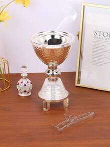 1 Pc/1 Set Luxury Silver Metal Incense Burner/Incense Holder, Wedding Reception Table Setting Accessories,It Can Be Used As An Aromatherapy Diffuser, Aromatherapy Burner, Used In Home Decoration, Bedroom, Living Room (As A Centerpiece), Office, Yoga Place And Party, Creating An Elegant Atmosphere.