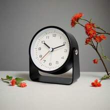 1pc Minimalist 3-Inch Metal Rotary Alarm Clock, Silent Quartz Analog Desk Digital Clock (Suitable For Living Room, Bedroom, Office Decor) Home Decor Room Decor - Multicolor - View 17