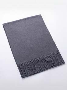 1pc Faux Cashmere Scarf, Thick Knitted Neck Warmer Shawl For Men & Women, Autumn/Winter