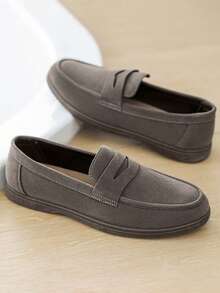Klasyczne, minimalistyczne mokasyny męskie, lekkie, oddychające, wygodne, antypoślizgowe, trwałe, odpowiednie na ślub pana młodego, na nieformalne i formalne okazje - popiół - Zobacz 12