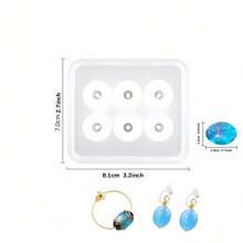 1 件树脂珠宝硅胶模具、水晶环氧树脂珠模具、圆形、菱形、方形、椭圆形、矩形、手链串珠环氧树脂硅胶模具、孔宝石首饰制作环氧树脂模具、适用于耳环、吊坠、手链和项链 - 白色 - 查看 17